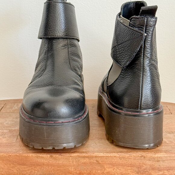 Erika Cavallini Semicouture Black Leather Platform Lug Sole Ankle Boots (RARE) - Picture 5 of 11